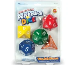 5 dés mousse géants JUMBO multifaces environ 7 cm