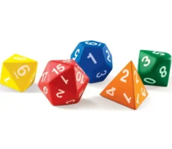 5 dés mousse géants JUMBO multifaces environ 7 cm