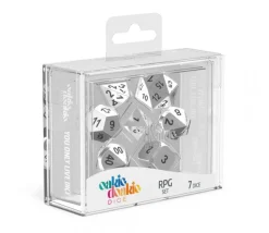 7 dés métal argenté multi-faces RPG