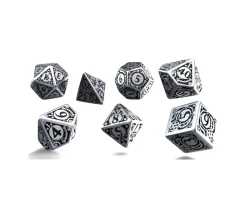 7 Dés métal multifaces style steampunk