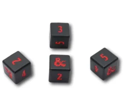 4 Dés métal noir 6 faces Donjons & Dragons