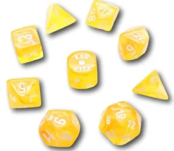 8 dés multi-faces Borealis jaune chessex Lab Dice 6