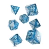 7 dés multifaces Call of Cthulhu Abyssal- bleu et blanc