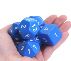 7 dés multi-faces géants opaques JUMBO à l'unité (couleur mise au hasard)