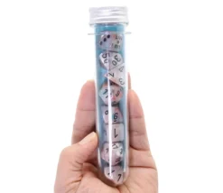 8 dés multi-faces nacrés bleu rose Lab Dice 6 chessex