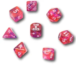 8 dés multi-faces Nebula rouge/violet LAB dice 6 chessex