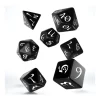 7 dés multifaces noirs gravage blanc CLASSIC ELVEN- syle elfe