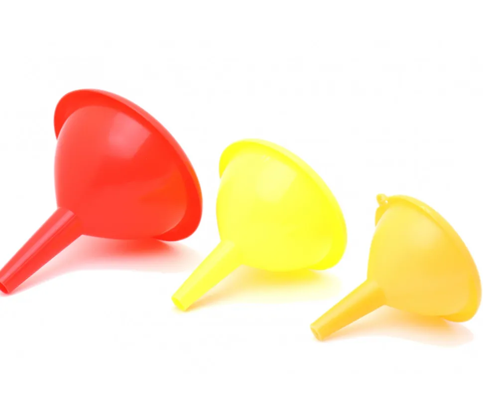 3 entonnoirs plastique : petit, moyen et grand
