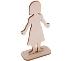 6 Figurines famille en bois naturel