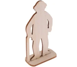 6 Figurines famille en bois naturel