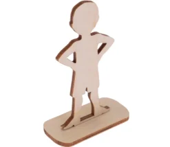 6 Figurines famille en bois naturel