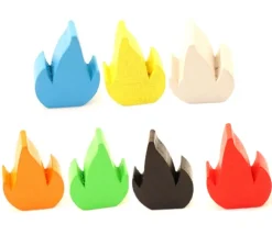 7 Flammes feu 2.5 cm en bois pour jeux