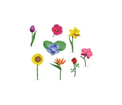 8 fleurs figurines d'environ 8 cm