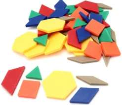 50 Formes géométriques blocs logiques plastique coloré