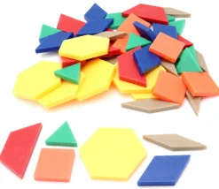 50 Formes géométriques blocs logiques plastique coloré