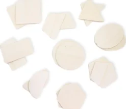 18 Formes géométriques bois naturel 7 cm