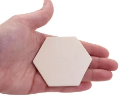 18 Formes géométriques bois naturel 7 cm