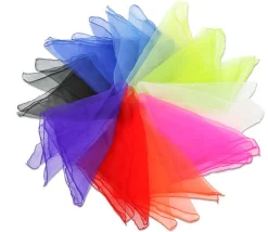 10 foulards colorés de jonglage 40 x 40 cm
