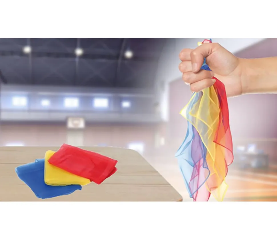 3 foulards colorés de jonglage 40 x 40 cm
