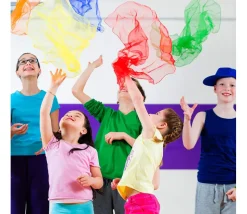 32 foulards de jonglage colorés 60 x 60 cm