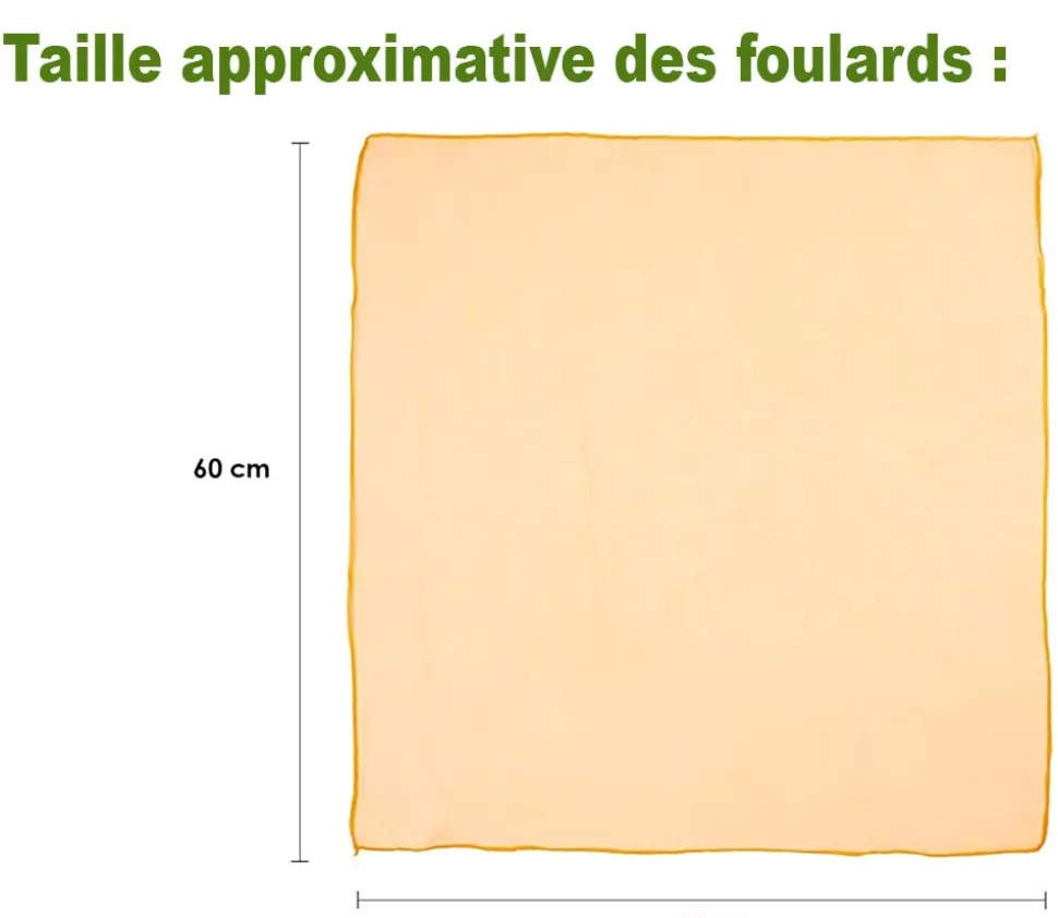 32 foulards de jonglage colorés 60 x 60 cm