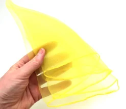 10 foulards jaunes de jonglage 40x40 cm
