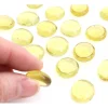 20 galets gems 15/22 mm jaune translucide - mini pierres plates