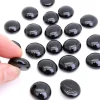 20 Galets gems 15/25 mm noir opaque - mini pierres plates