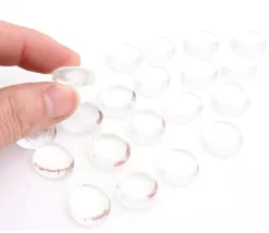 20 galets gems transparents 15/19 mm - mini pierres plates