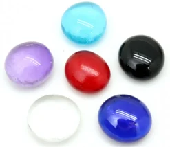 40 galets gems transparents mini pierres plates 18/22 mm