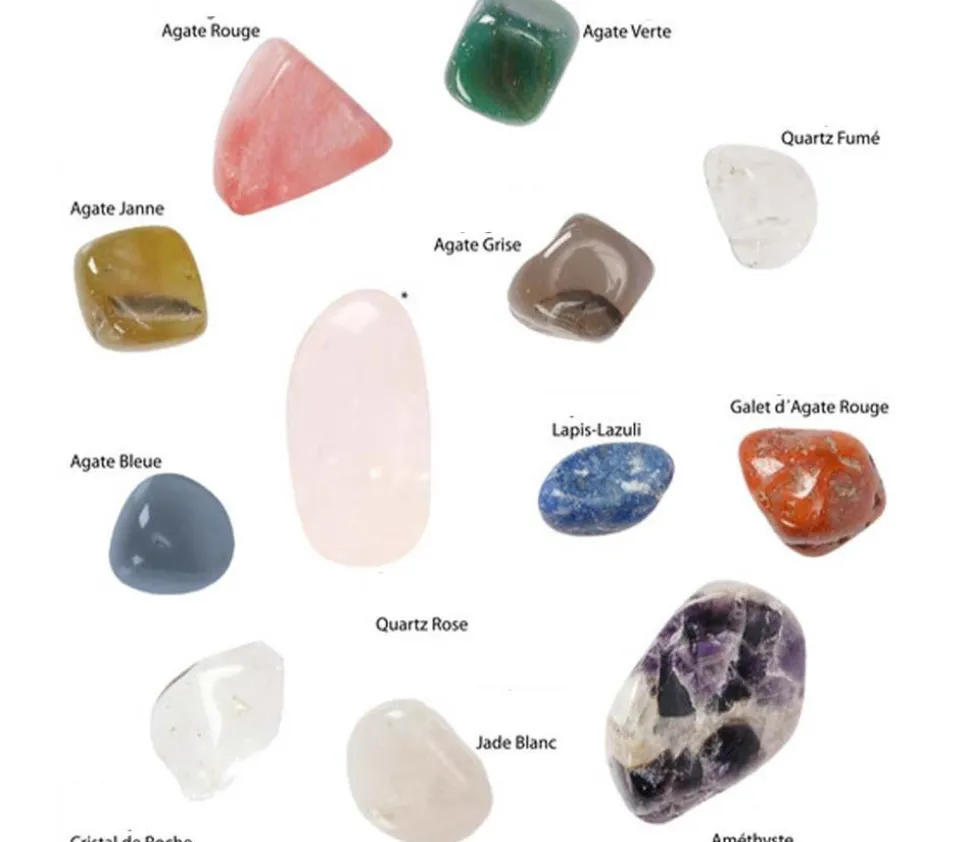 12 Galets pierres précieuses