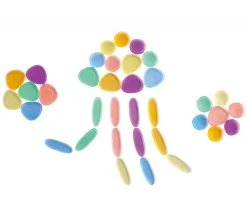 36 galets translucides couleurs pastel 5 cm