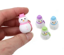 2 gommes : 1 Bonhomme de Neige et 1 Père-Noël