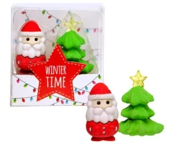 2 gommes Père-Noël / Sapin