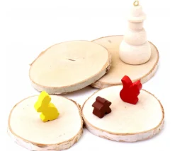 4 grandes rondelles bois brut avec écorce - entre 7 et 10 cm