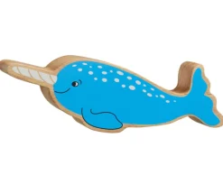 6 grands animaux de la mer en bois - figurines colorées