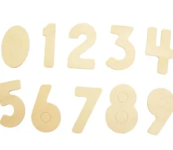 30 Grands chiffres 0 à 9 en bois de 8 cm