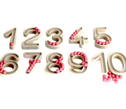 10 Grands chiffres en relief 7.5 cm avec billes