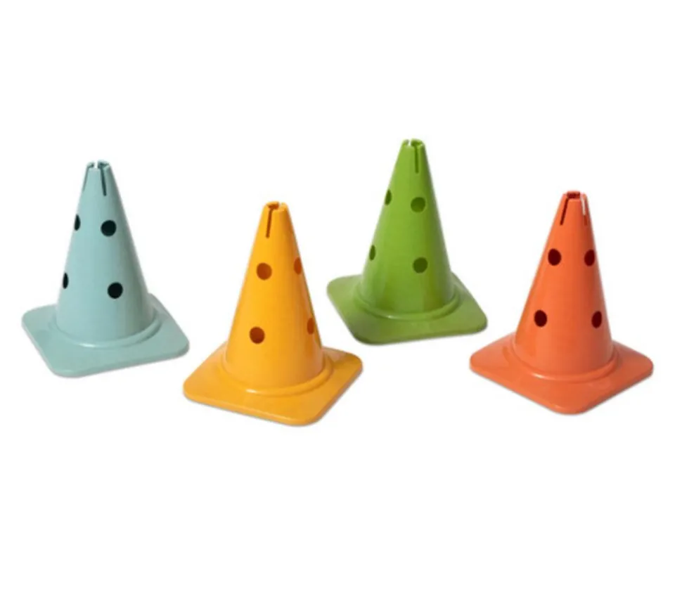 4 grands cônes slalom 30 cm éco-plastique robuste