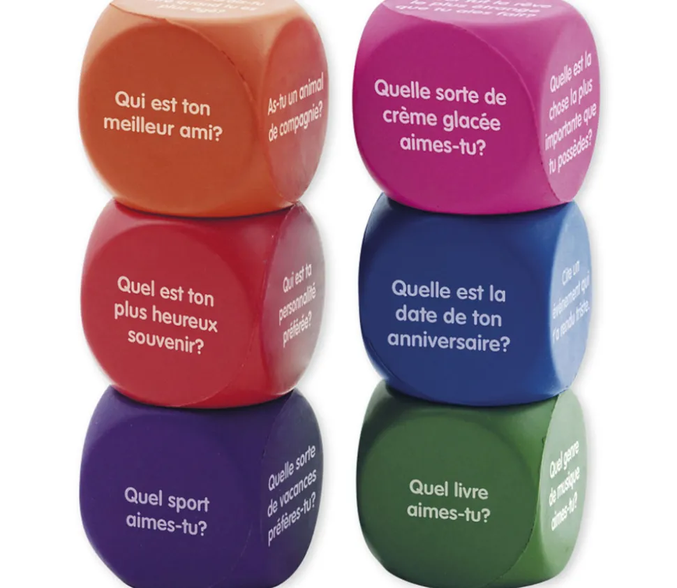 6 grands dés questions pour discussion 4 cm