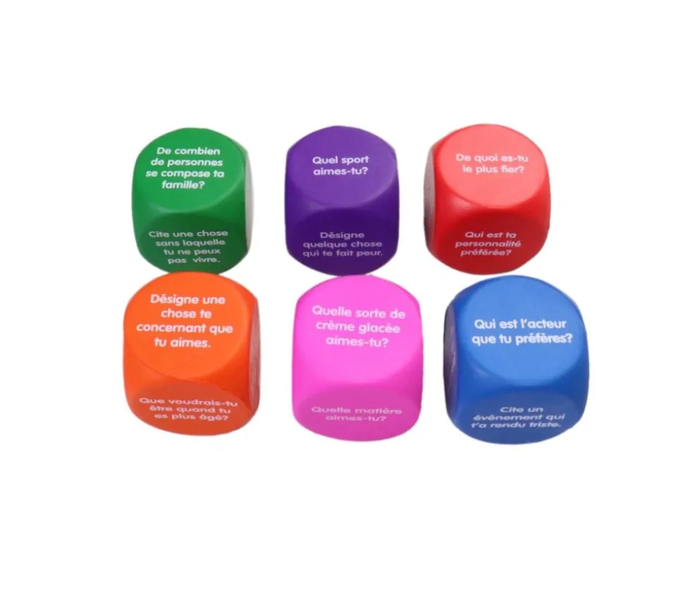 6 grands dés questions pour discussion 4 cm