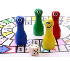 4 Grands Pions personnages rigolos 6 cm