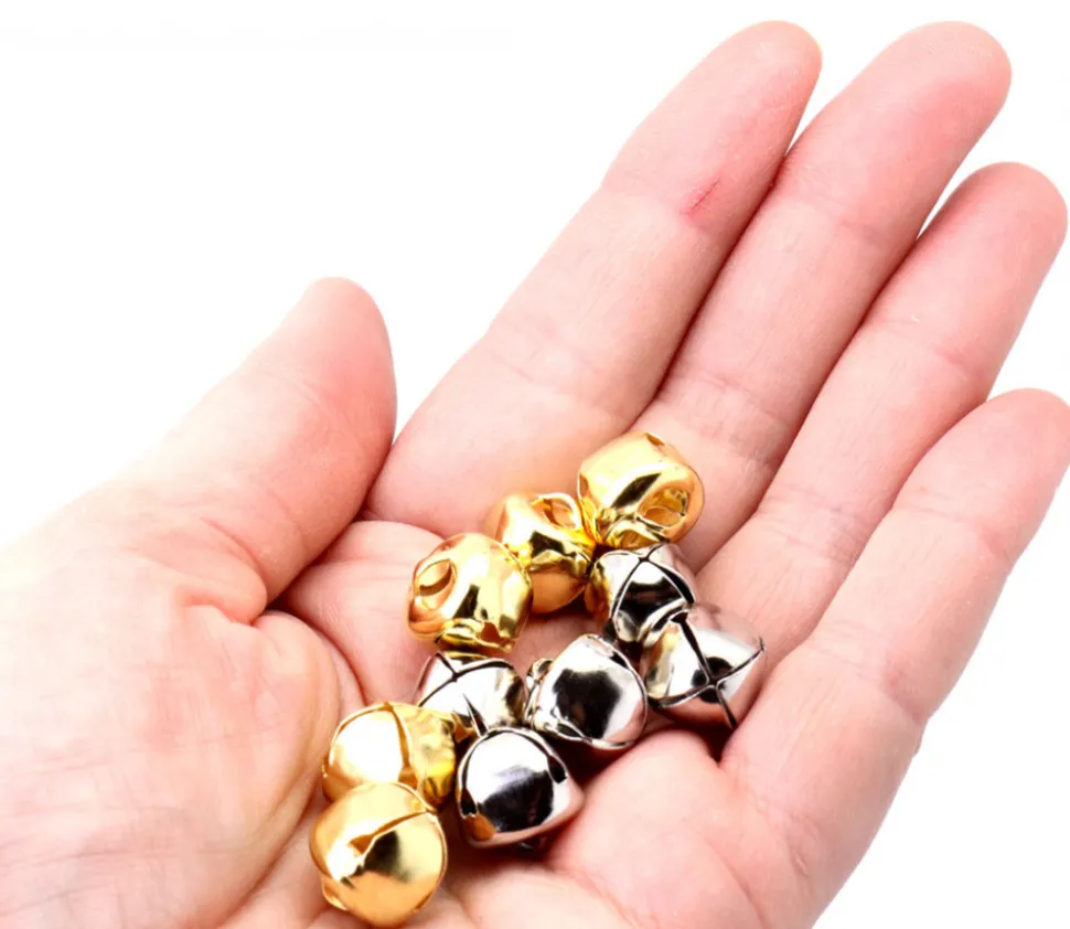 10 Grelots métal doré et argenté Ø 1.3 cm