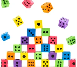 48 gros dés mousse 3,8 cm silencieux