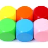 6 gros dés neutres 4 cm bois multicolores