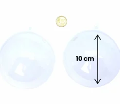5 grosses Boules 10 cm plastique cristal à remplir et suspendre