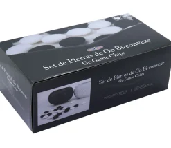2 jarres 360 pions de go biconvexes - pierres jeu de go