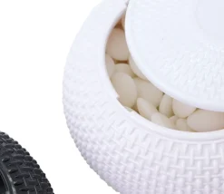 2 jarres 360 pions de go biconvexes - pierres jeu de go