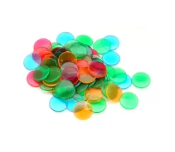 2500 Jetons 15 mm transparents colorés pour loto ou bingo