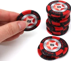 20 Jetons de poker crown argile valeur 5 - 14 gr